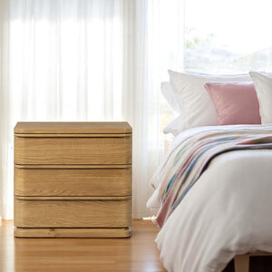 English Elm Zoey Wire-brushed White Oak Veneer Nightstand with Smooth Drawer for Modern Bedrooms B2756P504967