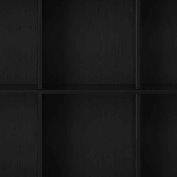 English Elm Acadian 8-Cube Storage Sofa Table in Black Solid Wood – Hand-Finished, Tapered Legs, Versatile Entryway Console B136P203446