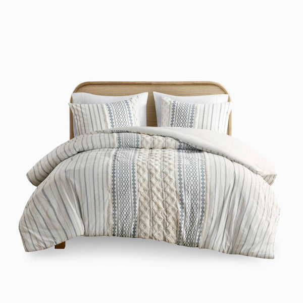 English Elm Cotton INK+IVY Imani Chenille Tufted Comforter Set King/Cal King – Geometric Print, OEKO-TEX Safe B035128800