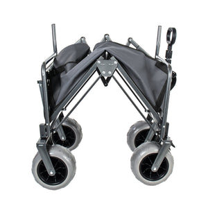 English Elm 3-in-1 Collapsible Wagon with Folding Tabletop Cup Holders All Terrain Beach Camping Gray W2932P421327