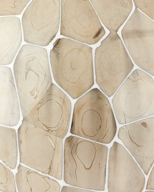 Currey & Company Runnell Decorative Glass Vase Set Of 2 - Handcrafted Marbled White Design With Unique Mosaic Effect Ivory Glass 1200-1032-currey-company