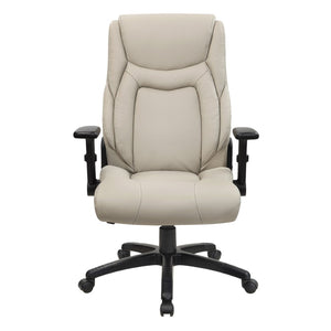 OSP Home Furnishings Exec High Back Bonded Leather Office Chair with Lumbar Support and Pneumatic Lift Taupe EC93580-EC21