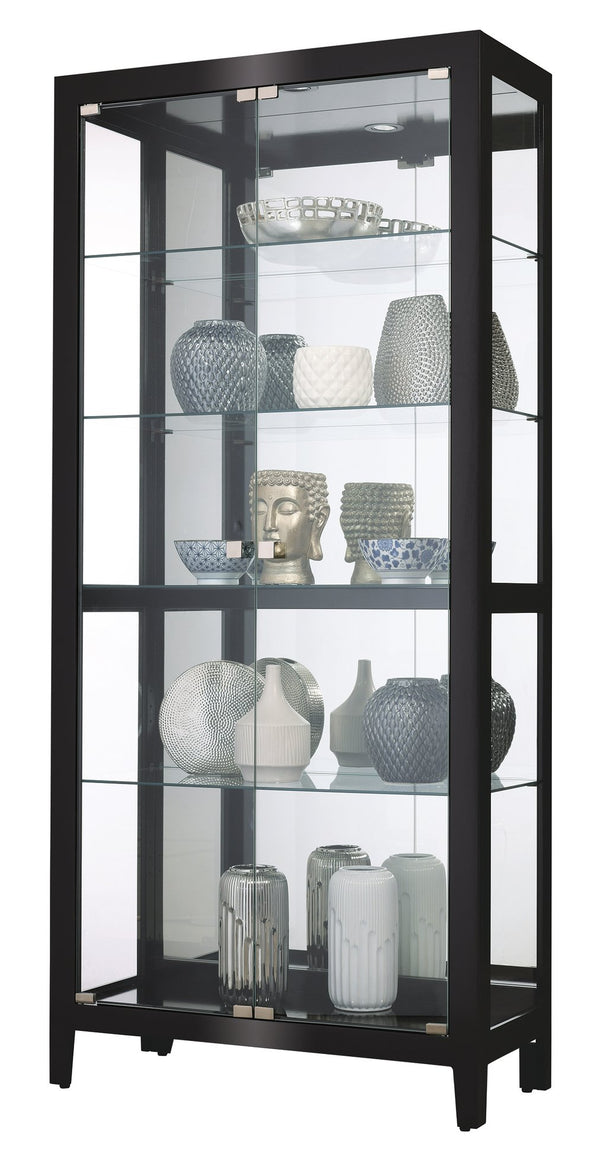 Hekman Furniture 680732 Danica Iii Curio - Stunning Gloss Black Finish, Adjustable Glass Shelves & Led Light Showcase Gloss Black Danica Iii Curio 680732