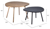 Castelo Coffee Table Set (2-Piece) Brass & Black 109843 Zuo Modern