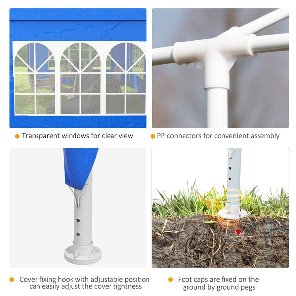 English Elm Outsunny 9.6' X 19' Outdoor Event Tent With Removable Sidewalls, Perfect For Weddings & Gatherings! W2225P175526-GIGA