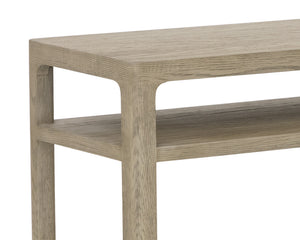 Sunpan Doncaster Console Table - Modern Minimalist Design in Solid Oak Wood for Stylish Home Décor Smoke Grey