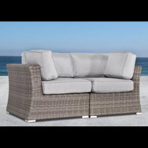 English Elm Elegant Outdoor Wicker Loveseat 66'' Wide With Plush Cushions – Weather-Resistant & Fully Assembled B120S00025