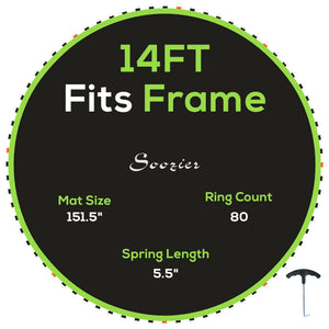 English Elm Soozier 14 Foot Round Trampoline Replacement Mat Uv Polypropylene 80 V-rings W2225P200525