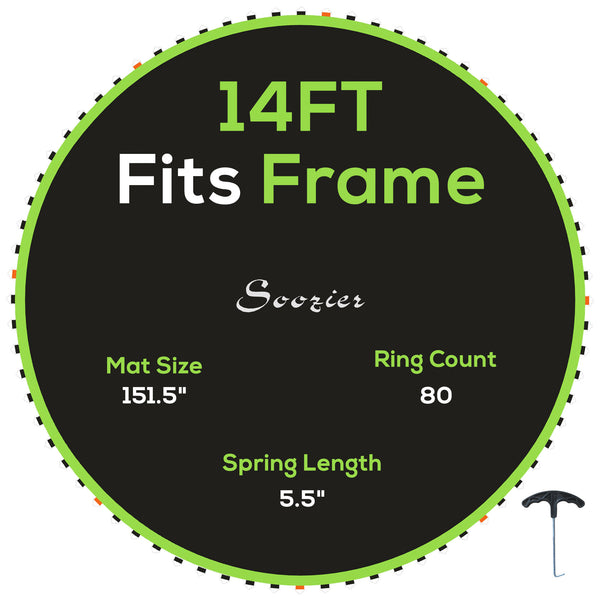 English Elm Soozier 14 Foot Round Trampoline Replacement Mat Uv Polypropylene 80 V-rings W2225P200525