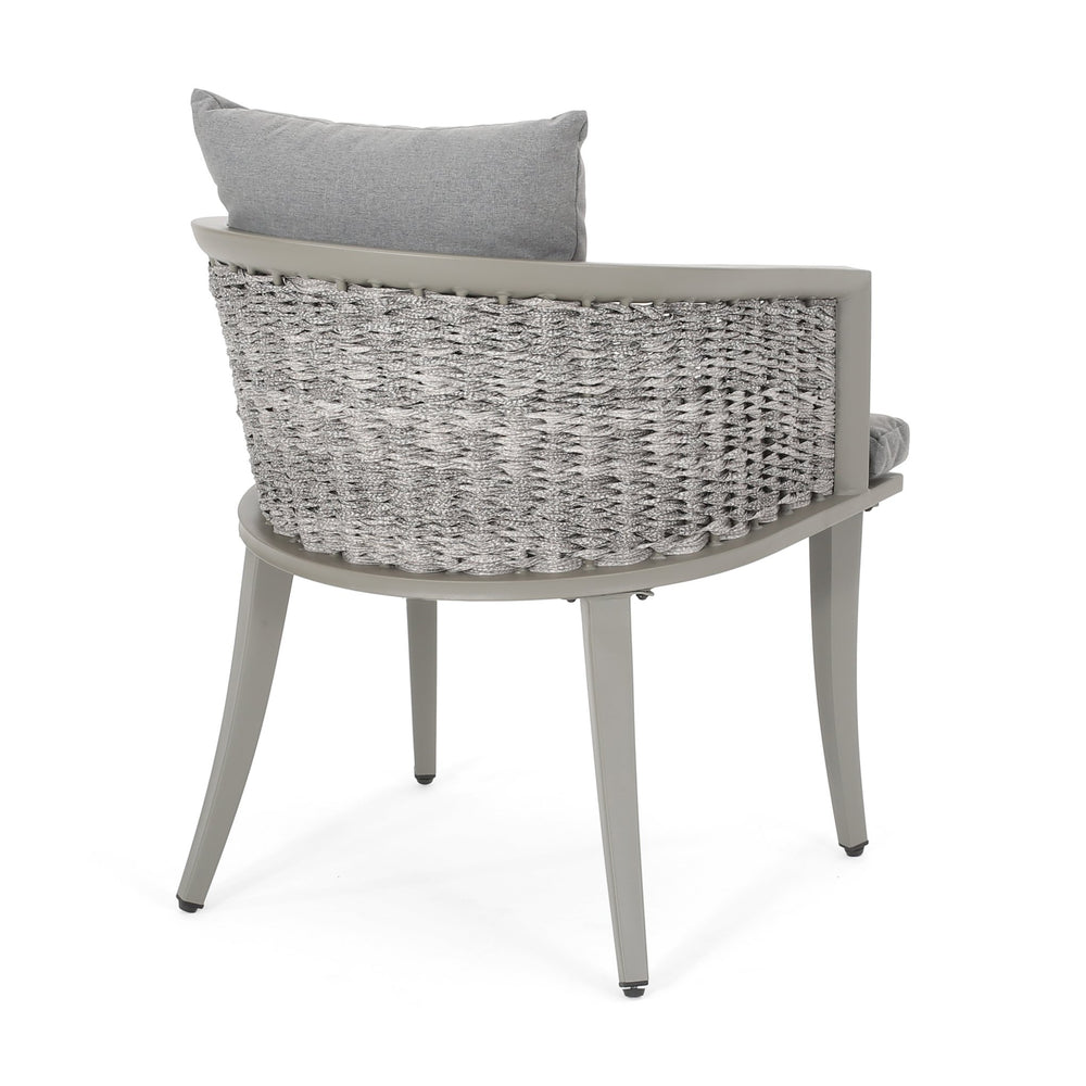 English Elm Christopher Knight Home® - PEBBLE Chair Gray PE Rattan Lounge with Iron Frame and Waterproof Cushion — Stylish Compact 30x18.6" 67847.00GRY
