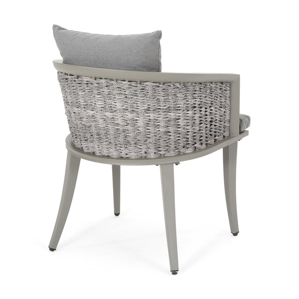 English Elm Christopher Knight Home® - PEBBLE Chair Gray PE Rattan Lounge with Iron Frame and Waterproof Cushion — Stylish Compact 30x18.6" 67847.00GRY
