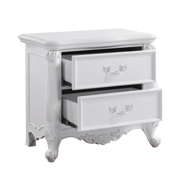 English Elm Latisha White Finish Nightstand with Smooth Poly-Lined Drawer, Durable Hardwood & Sleek Veneer Design B2726P247630