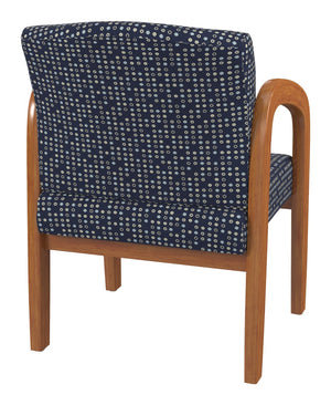 OSP Home Furnishings Medium Oak Wood Visitor Chair with Lumbar Support Taupe Upholstery for Office Waiting Indigo WD380-K113