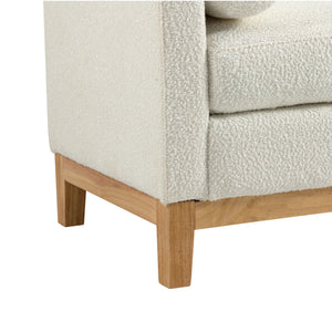 English Elm 54.3"w Boucle Upholstered Bench with Bolster Pillows Pocket Spring Cushion Wood Legs W3188P410646