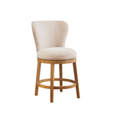 Madison Park Stewart Transitional Upholstered 360 Degree Swivel Counter Stool 25" H MP104-1212 Tan