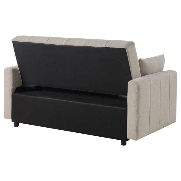 English Elm Westwind Bouclé Channel Tufted Sleeper Sofa with Pull Out Bed for Guest Rooms Beige B062P451684