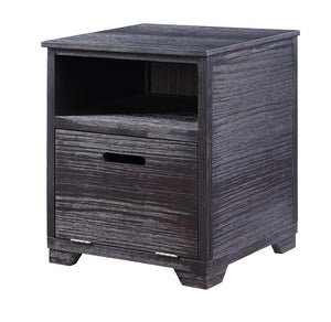 English Elm Kamilia Antique Black End Table with Drop-Down Door & Open Compartment, Pine Veneer, Timeless Charm B2726P244374