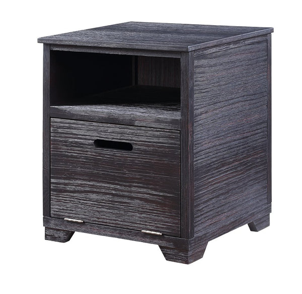 English Elm Kamilia Antique Black End Table with Drop-Down Door & Open Compartment, Pine Veneer, Timeless Charm B2726P244374