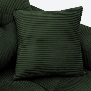 English Elm Corduroy L-shaped Sectional Sleeper Sofa No Assembly Needed for Apartments Army Green,Dark Green W5532S00031