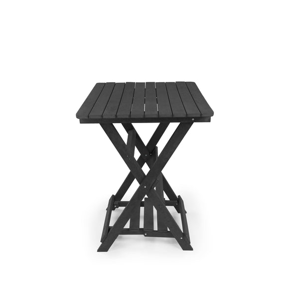English Elm Summit Ridge Recycled Hdpe Outdoor Folding Bar Table Weather Resistant Eco Patio Black B2745P409715