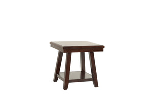 English Elm Modern Walnut Finish End Table with Open Shelf, Solid Rubberwood Legs, 22" x 24" x 22"H Stylish Storage B011P396188