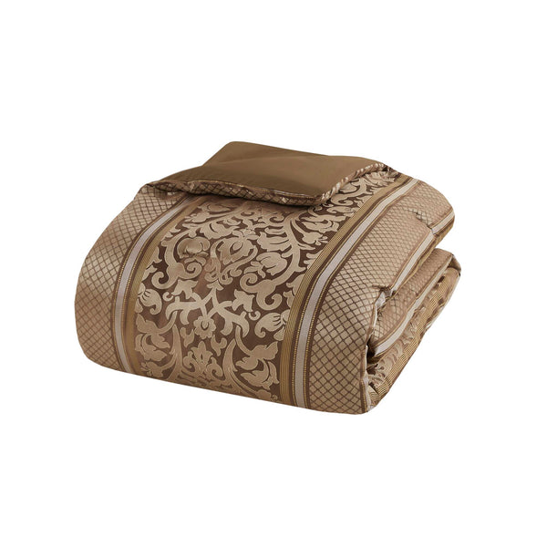 English Elm 6 Piece Jacquard Comforter Set With Decorative Pillows - Luxurious, Cozy, And Easy Care For Full/Queen B035P280388