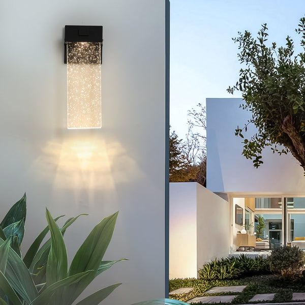 English Elm Outdoor Crystal Bubble Wall Sconces Weatherproof Aluminum Porch Entryway 2 Pack W2312P477661