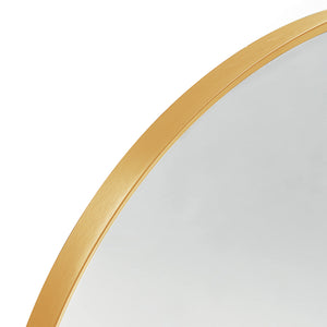 English Elm 24X32 Inch Gold Metal Framed Arched Bathroom Mirror - Elegant Design For Modern Spaces, Easy Install W2203P303827