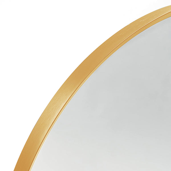 English Elm 24X32 Inch Gold Metal Framed Arched Bathroom Mirror - Elegant Design For Modern Spaces, Easy Install W2203P303827