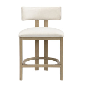 English Elm Christopher Knight Home® - 26" Counter Height Bar Stool with Padded Upholstery and Rubberwood Frame, Contemporary Comfort Set of 2 Beige,Natural N771P345970A