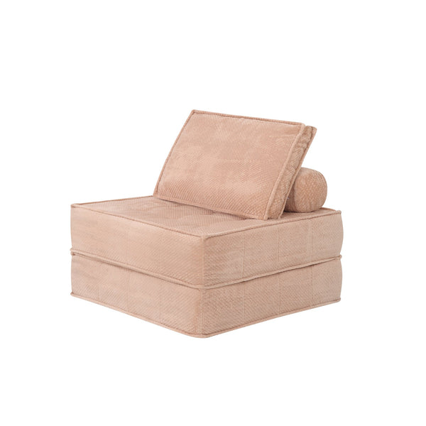 English Elm 33.4 Inch Modular Corduroy Lounge Chair with Spring Cushions for Compact Living Spaces Pink W3975P455221