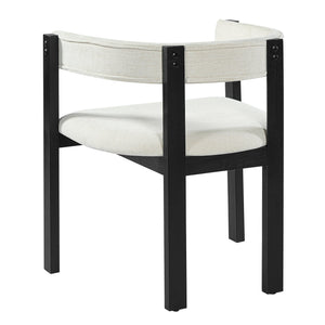 English Elm Bar Stools Set of 2 Rubberwood Barrel Back Counter Height Kitchen Island Seating Beige+Black N771P375072B