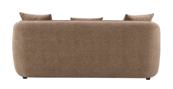 English Elm Keith Brown Chenille Sofa with Pocket Coil Comfort, Sturdy Wood Frame & 3 Accent Toss Pillows B2726P252310