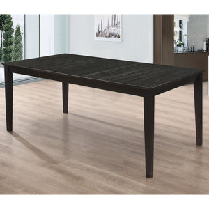 English Elm Alexander distressed black rectangular extension dining table with leaf for family gatherings, durable wood finish classic silhouette and versatility B062P378330