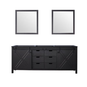 English Elm Brown Double Bath Vanity With Two Mirrors - Elegant 80" Wide Design, Ample Storage & Easy Install B2731S00573