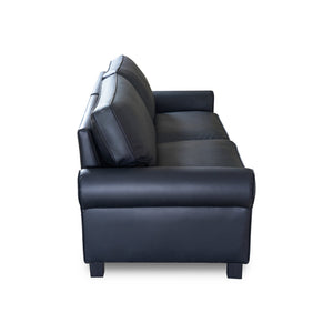 English Elm 75.6" Pets friendly Leather Rolled Arm Loveseat - Cat‑Scratch Resistant PU, Plush Cushions, Compact Black Sofa for Apartments W542P188787