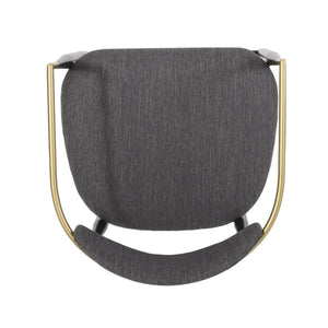 English Elm Counter Stools Set of Two Upholstered Matte Black Iron Frames with Gold Trim Modern N771P392273C