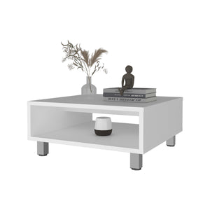 English Elm Avondale Modern Melamine Coffee Table with Durable Scratch-Resistant Surface and Open Storage Shelf White 28.3 L x 25.2 W x 2.8 H B128P244983