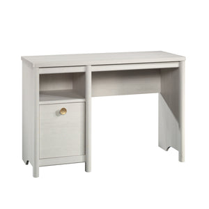 English Elm Desk, Modern White Finish With Spacious Top And Hidden Storage For Home Office And Gaming Use B356P402784