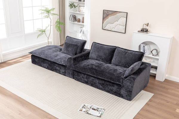 English Elm 103" Cloud Sectional Couch - Modern L-Shape Chaise Sofa With Compressed Memory Foam & No Assembly! W1170S00042