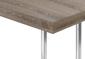 English Elm Accent Table - Contemporary C-Shaped Side Table With Chrome Base For Living Room & Bedroom Use B2710P219377