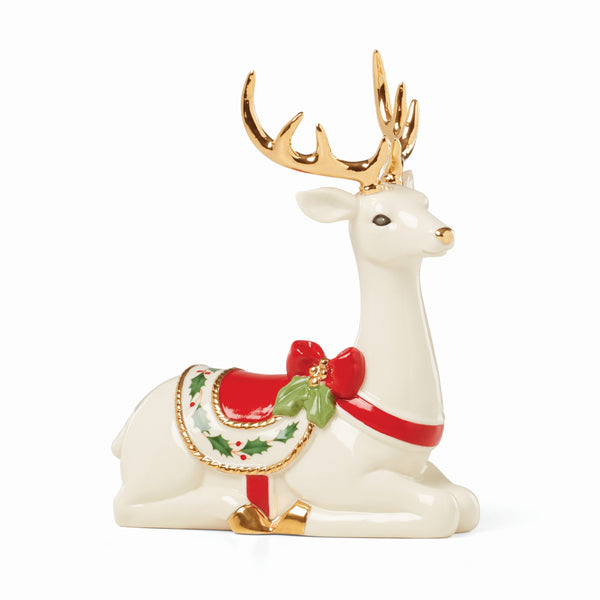 Lenox Laying Reindeer Figurine Multi, IVORY PORCELAIN 894973