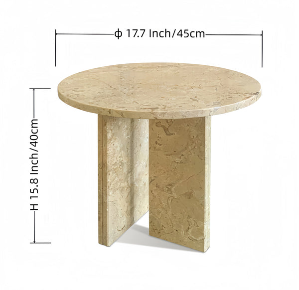 English Elm Glod Yellow Beige Natural Marble Coffee Table – Compact Round Design For Elegant Living Spaces W1696P262761