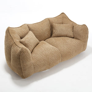 English Elm Soft Plush Foam Beanbag Chair for Two People, Square Recliner Sofa With Superfiber Comfort Embrace Coffee W1996P252275