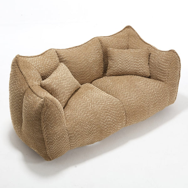 English Elm Soft Plush Foam Beanbag Chair for Two People, Square Recliner Sofa With Superfiber Comfort Embrace Coffee W1996P252275