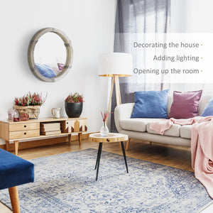 English Elm HOMCOM LED Illuminated Bathroom Mirror 32"x24" Tempered Glass IP44 Waterproof Dimmable Touch Memory Natural Wood W2225P217282