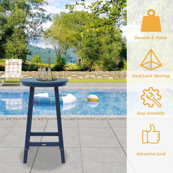English Elm Patio Square Bar Table Weather Resistant Hips Wood Grain Finish for Deck or Pool T3609P482830