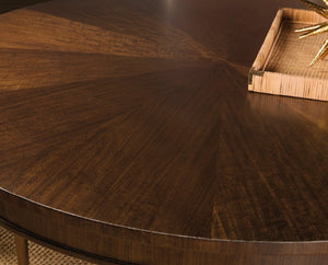 Hooker Furniture Archives Round Pedestal Dining Table — Figured Walnut Veneer, Classic Walnut Finish, Seats 4–6 Elegantly 6123-75203-89