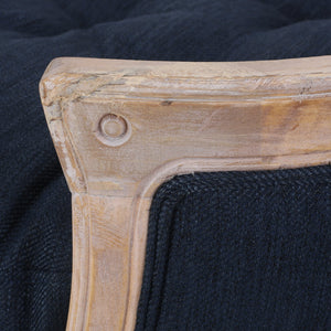 English Elm Pet Bed with Tufted Cushion Solid Birch Turned Legs Upholstered Living Room Sofa Style Navy Blue 72913.00NBLU