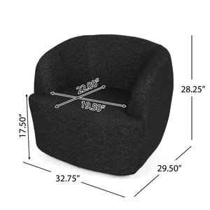 English Elm Christopher Knight Home® - Swivel Upholstered Accent Chair with Plush Fabric Comfort and 360° Rotation for Living Rooms Black 74240.00BLKBCL